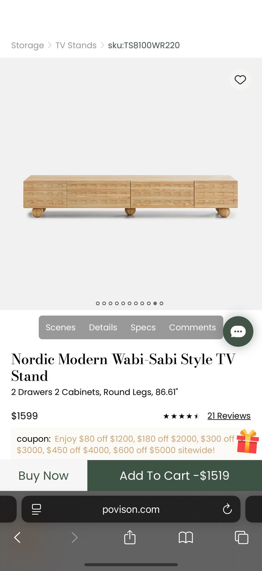Nordern Wasabi Tv Stand Media Storage