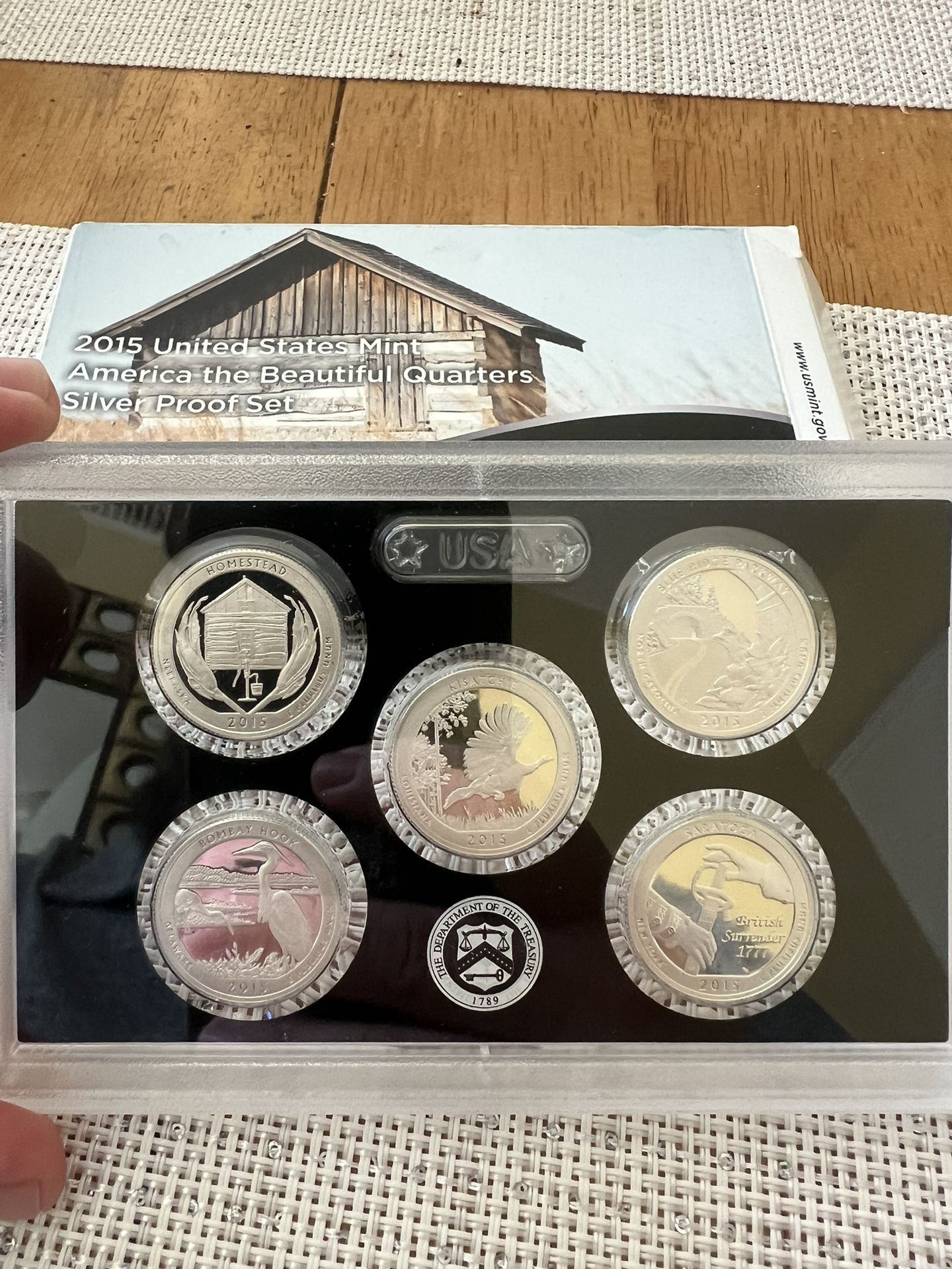 2015 Silver Quarter Proof Set With Certificate Of Authenticity