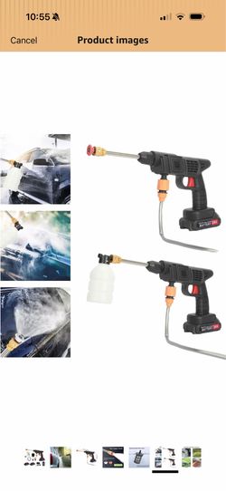 21V Cordless Pressure Washer with 2*2000mAh Battery, 1500W Portable Pressure Washer, High Jet Washer Kit with 2 Nozzles(0°,40°), 16.4FT Hose, Connecto