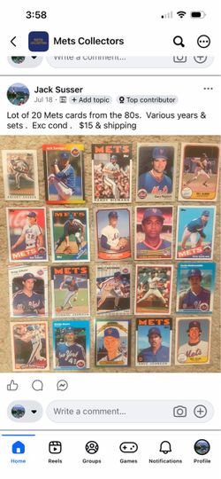 Mets baseball cards from the 80 s