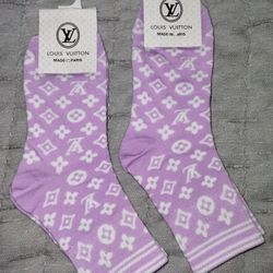 2 Pairs Purple Women's Socks NEW One Size Fits Most