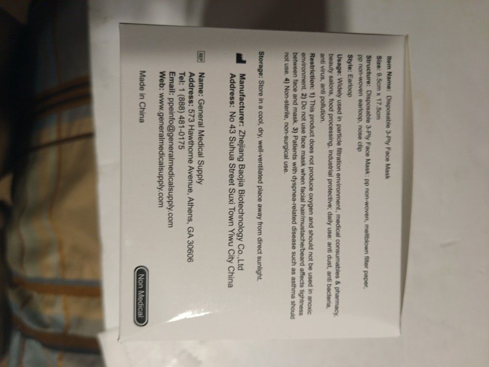 Disposable 3 Ply Face Mask