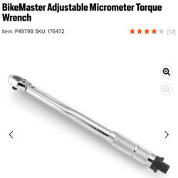 BikeMaster Adjustable Micrometer Torque Wrench 1/2 Inch