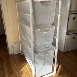 Elfa Cabinet-Sized Mesh Closet Drawers White - Narrow