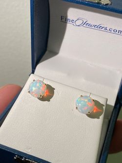 14K GOLD AUSTRALIAN OPAL EARRINGS