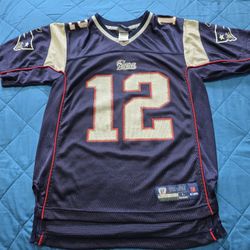 New England Patriots 2008 #12 Brady sewn jersey NFL navy blue Reebok S
