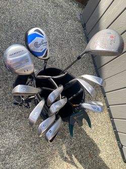 Beginner golf clubs, full set with bag. R/H