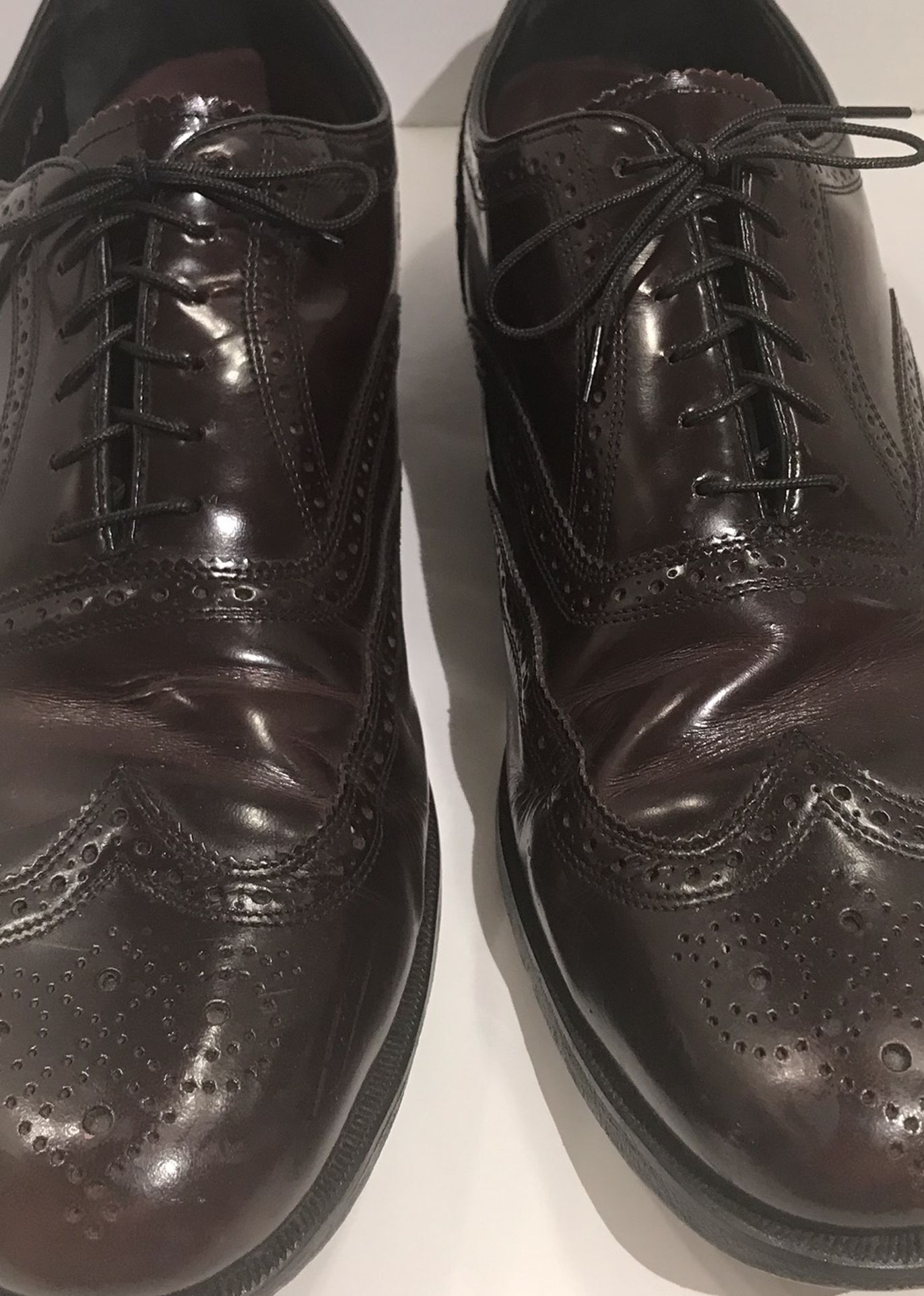 Florsheim Burgundy Leather Wingtip Mens Dress Shoes Size 14D