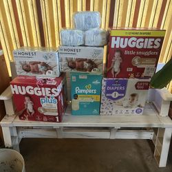 Six Cases Of Diapers, Varying Brands