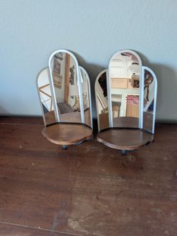 Vintage Art Deco Style Mirrored Shelves