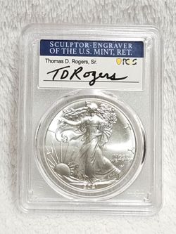 #743  MS70 Silver 2021 Type 2 Eagle