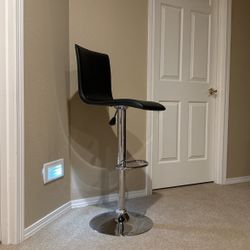 Adjustable Barstool / Desk Chair 23” - 28” Tall, Chrome and Black