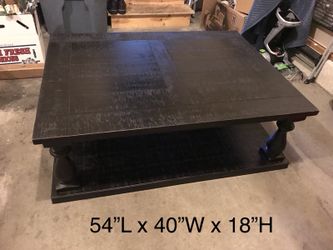 Large wooden farmhouse style coffee table
