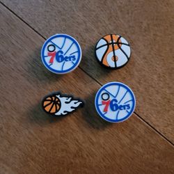 Lot Of 4 76ers Croc Charms 