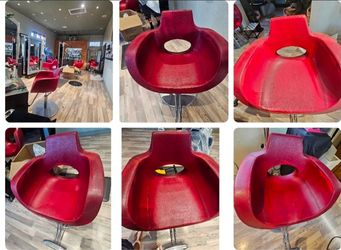 Red Hydraulic Salon Chairs