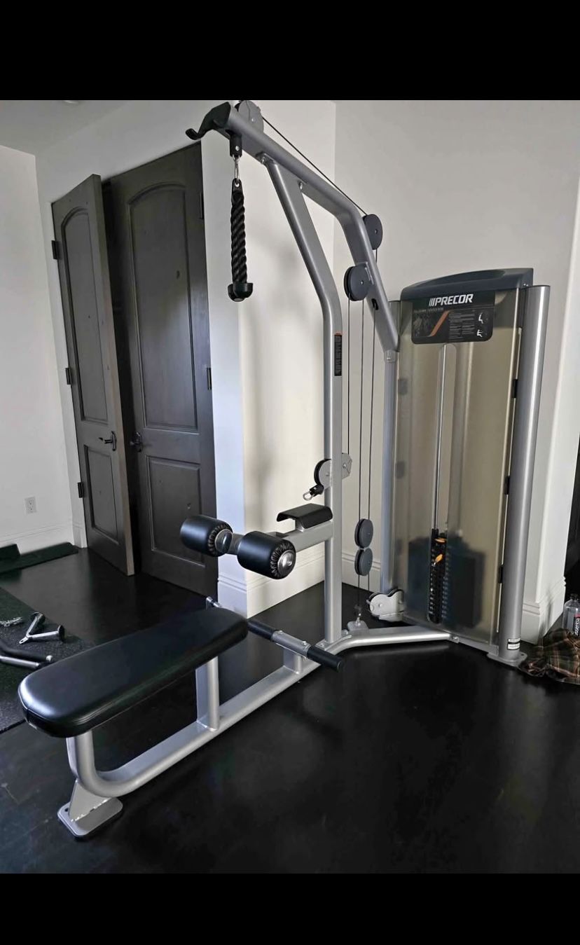 Precor Dual Lat Pull Down / Seated Row Commercial Gym Equipment Exercise Fitness Weight Machine