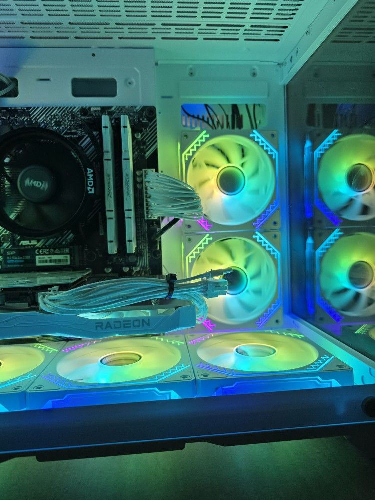 White RGB Gaming PC – Ryzen 5 5600X + 16GB RAM – GPU Options Available