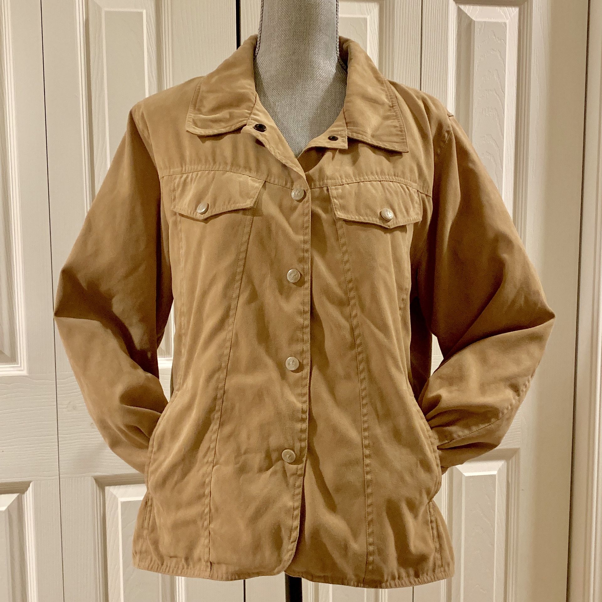 OUTBACK TRADING COMPANY Women's Microsuede Tan Western JACKET Size Large L