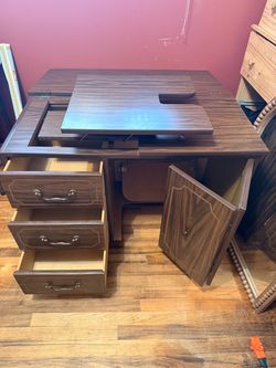 Vintage 1970s Sewing Cabinet/Craft Table