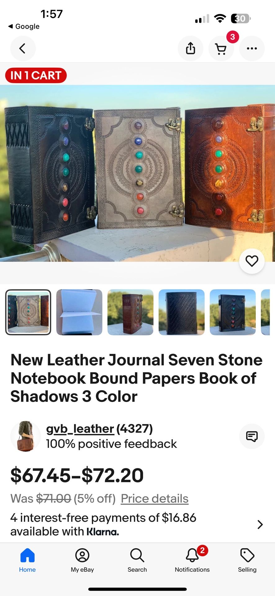 New Leather Journal 7 Stone