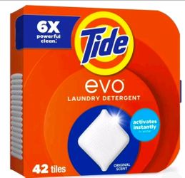 Tide Evo Laundry Detergent Tiles Original Scent 42 Count 6X Cleaning Poweri