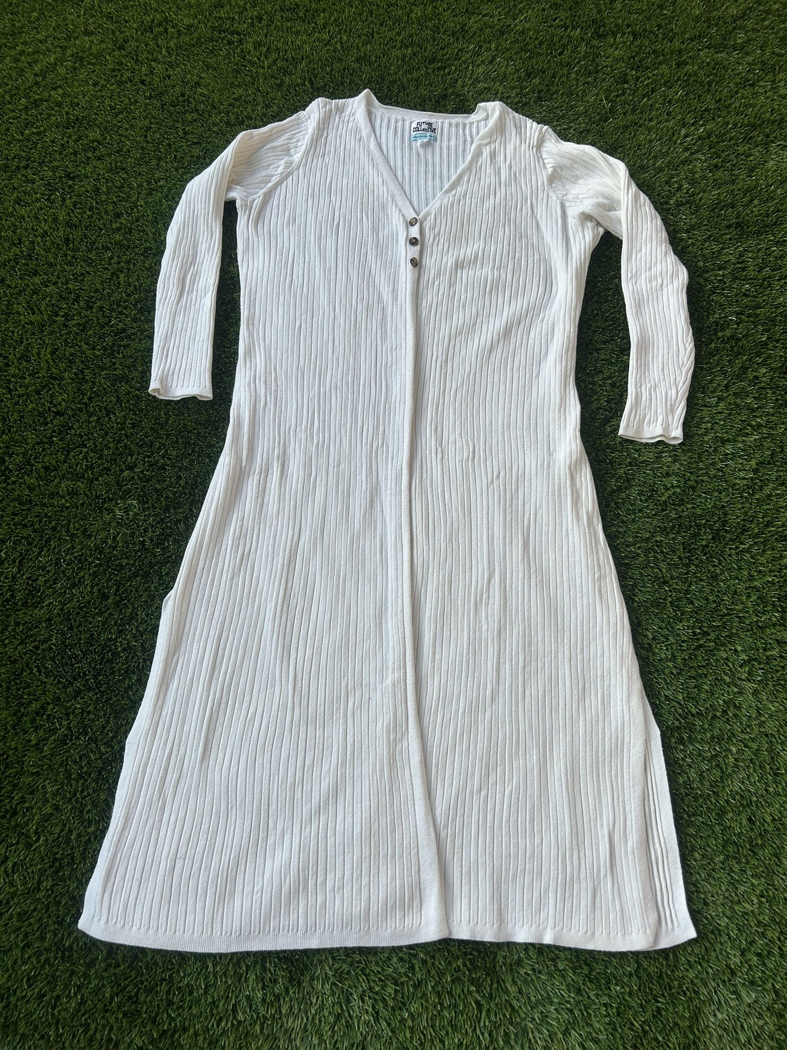 Cardigan long white cardigan Future Collective Gabriella Karefa-Johnson 1XL