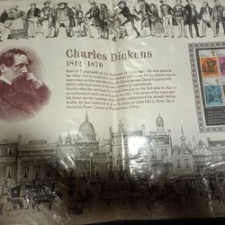 Vintage Original 1(contact info removed)"S  CHARLES  DICKENS BIO PLUS SET OF 4 STAMPS FOR SALE