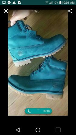 Turquoise timberlands size 10