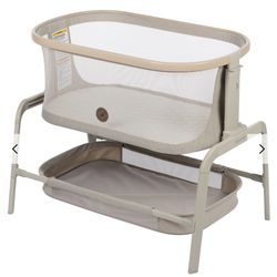 Maxi-Cosi Iora Bedside Bassinet – Light Gray, Adjustable, with Storage Shelf