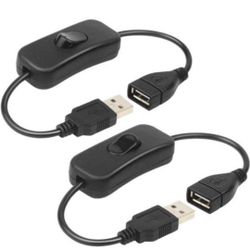 NEW! ELECTOP 2 Pack Male to Female USB Cable with On/Off Switch