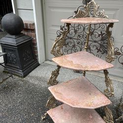 Victorian Cast Iron And Marble Shelf