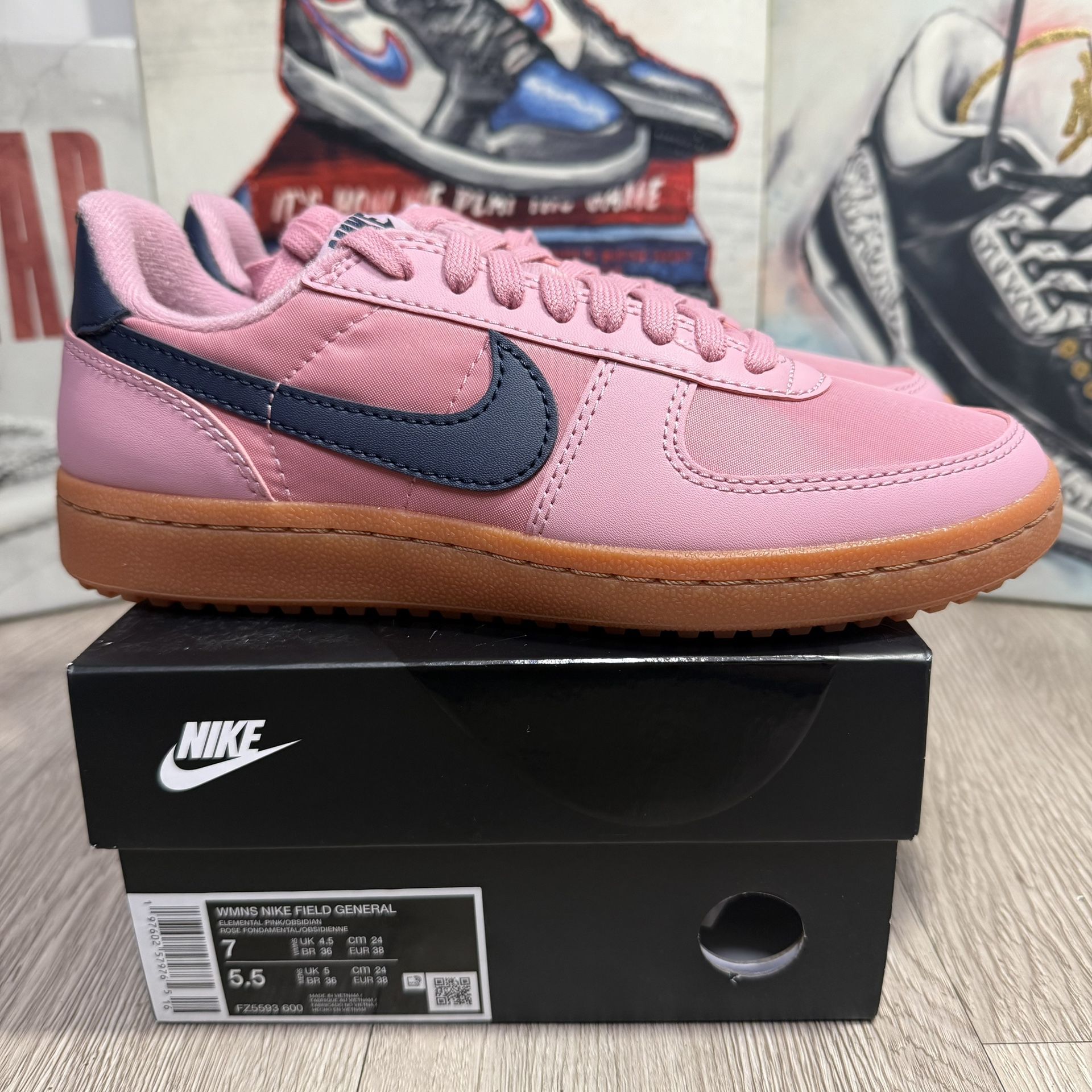 New Nike Field General 82 Elemental Pink Obsidian /Gum Shoes Women Size 7, 8
