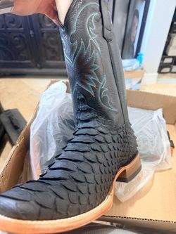 Black Fish Scale Exotic Cowboy Boot