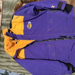 Large Retro Champion Lakers Jacket 