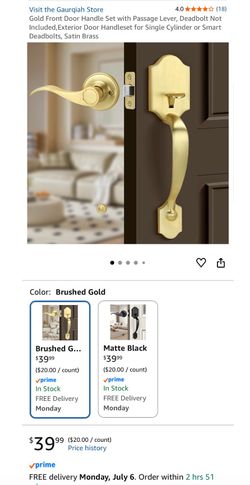 Gold front door handle set