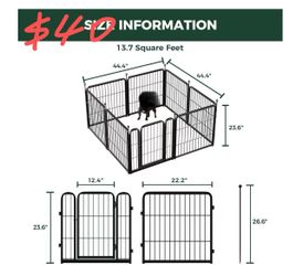 FXW Rollick Dog Playpen, Indoor, Yard & RV Camping, 24" H, 8 Panels