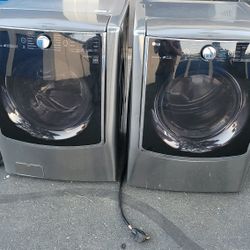 LG HE STEAM WASHER ELECTRIC STEAM DRYER BIG CAPACITY HEAVY DUTY SET WORKS GREAT CAN DELIVER ANYWHERE 