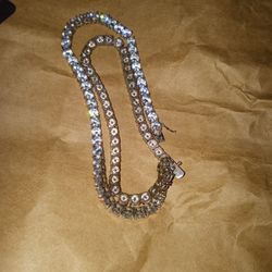Stunning 14KT Diamond Tennis Bracelet/Necklace 