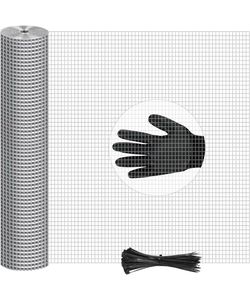 TNELTUEB 48in x 100ft Hardware Cloth Hot-Dip Galvanized Welded Wire Mesh - Heavy Duty 3/4inch 23 Gauge Chicken Wire Fencing for Garden, Chicken Coop, 