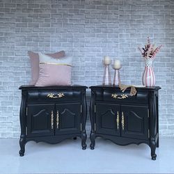 French Provincial Nightstands- Nightstand Set - Night Stands - Night Tables - End Tables - Dresser