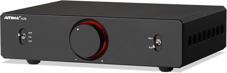 AIYIMA A20 2.1 Channel Power Amplifier,300Wx2 HiFi Fully Balanced Stereo Amp with Adjustable HPF&Sub Out,PFFB+TPA3255 Class D Amp,XLR/RCA Inputs,12V T