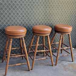 VINTAGE H.W. HULL SWIVEL BAR STOOLS 