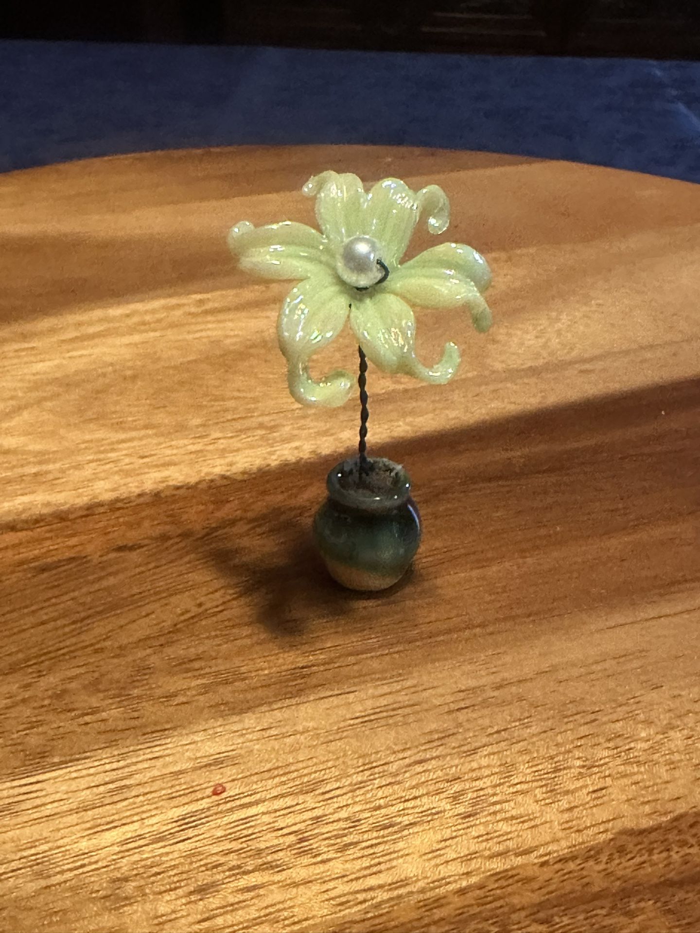 Handmade Miniature Beaded Flower In Pot