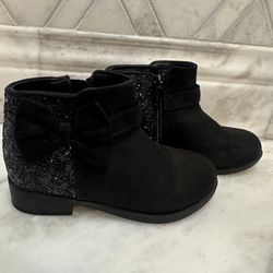 Size 10 Toddler Girl Black Glitter Boots