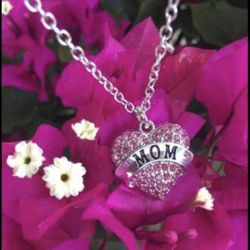 Mom Pink Crystal Necklace 