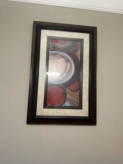 Painting with a wooden frame / Height 35, Width 23