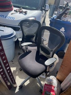 Two Black Office Chairs