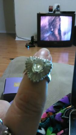 Vintage, brand new in box, Elizabeth Taylor Midnight Romance ring Silver tone Cubic Zirconia size 6