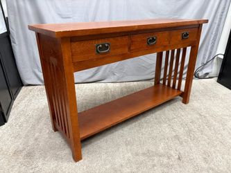 TRADEWINS Warm Wood Mission Style 3-Drawer Console Table