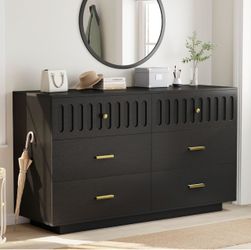 6-Drawer Black Modern Dresser
